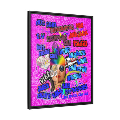 drop the beat - framed canvas art (pink swirl)