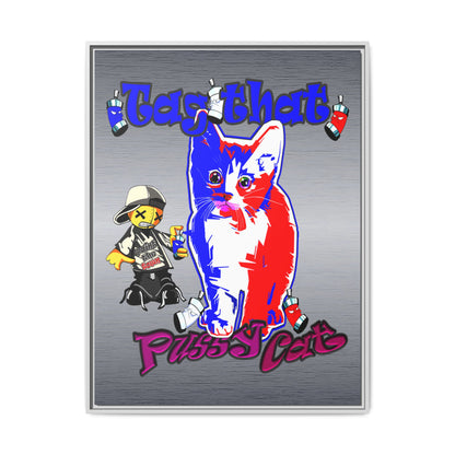 tag that - framed canvas art (brushed nickel)