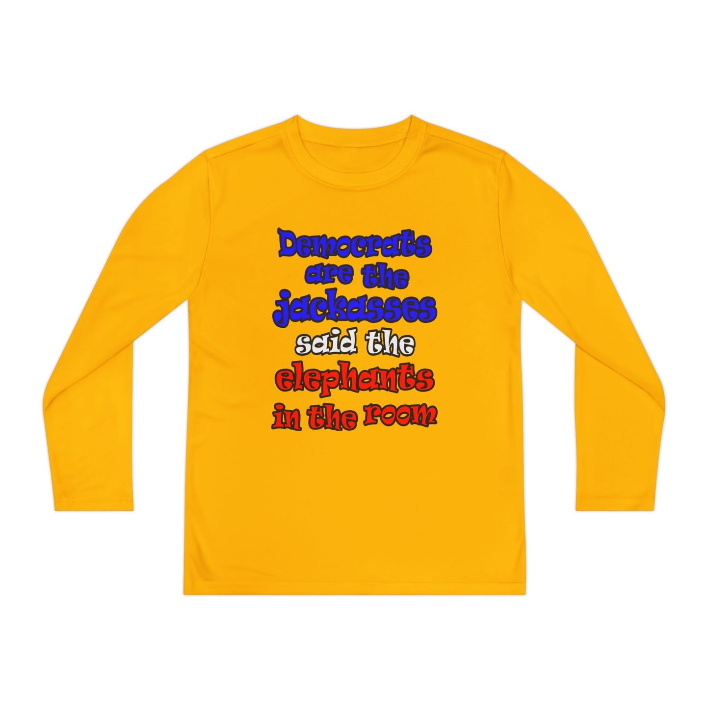 donkeys and elephants - Youth Long Sleeve Competitor Tee