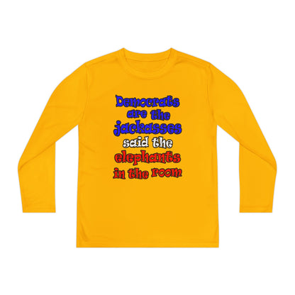 donkeys and elephants - Youth Long Sleeve Competitor Tee