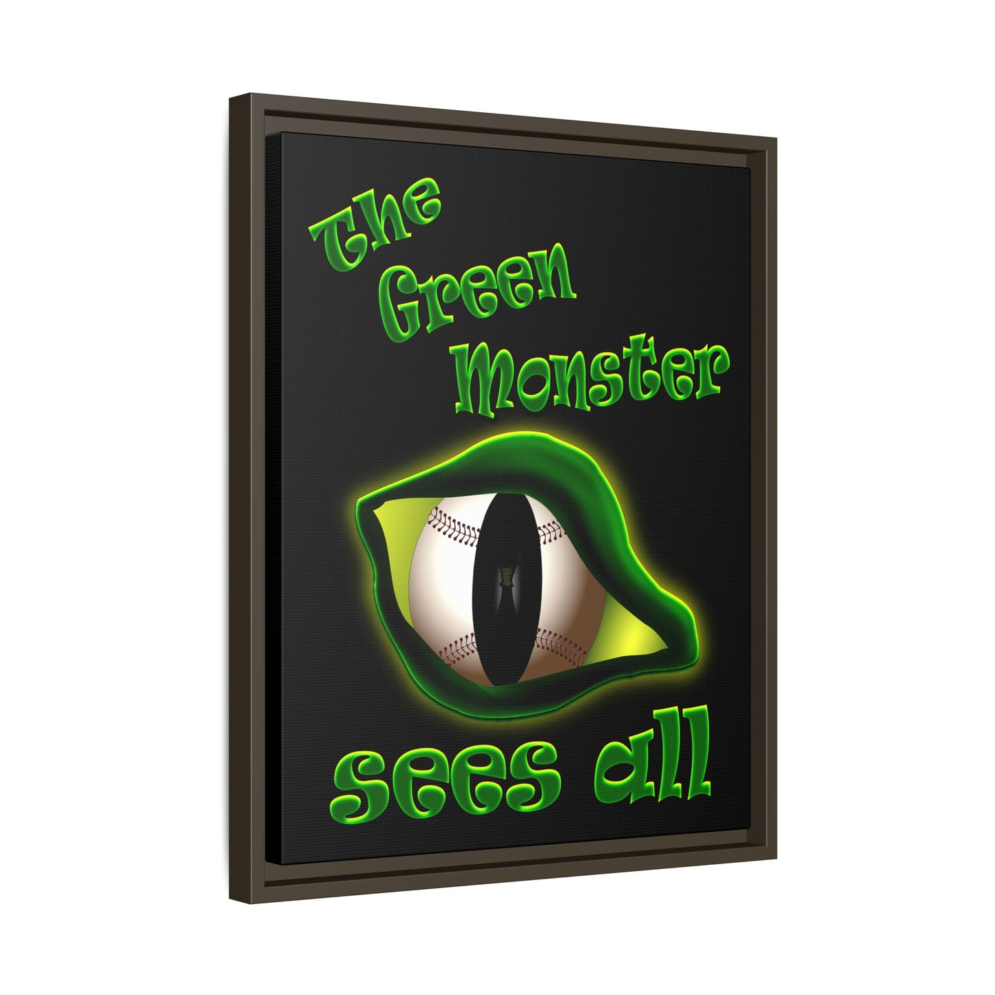 green monster - framed canvas art (black)