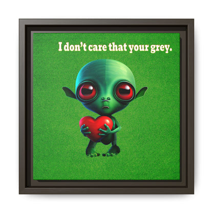 I don't care that your grey - framed canvas art (green turf)