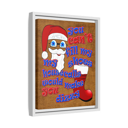 santa's shoes - framed canvas art (brown papyrus)