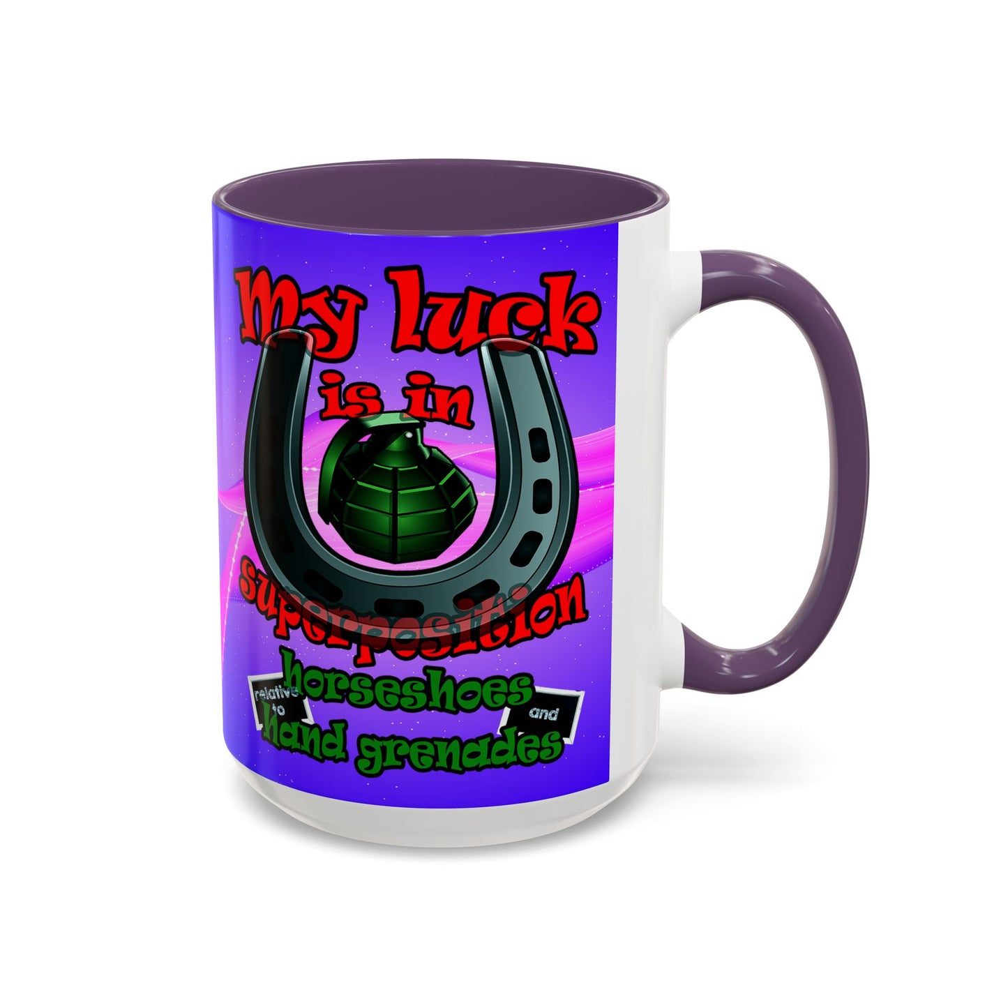 my luck - Accent Mug (purple-pink wave)