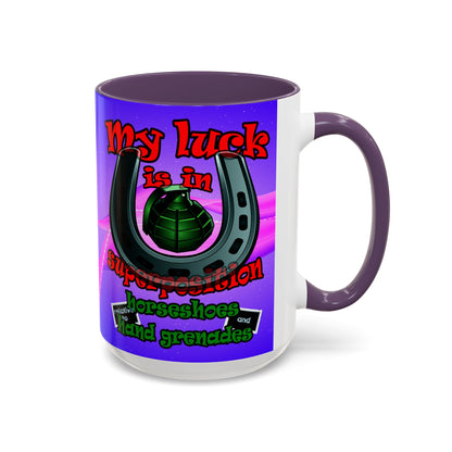 my luck - Accent Mug (purple-pink wave)