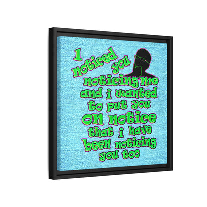 noticed you noticing - framed canvas art (faded blue)