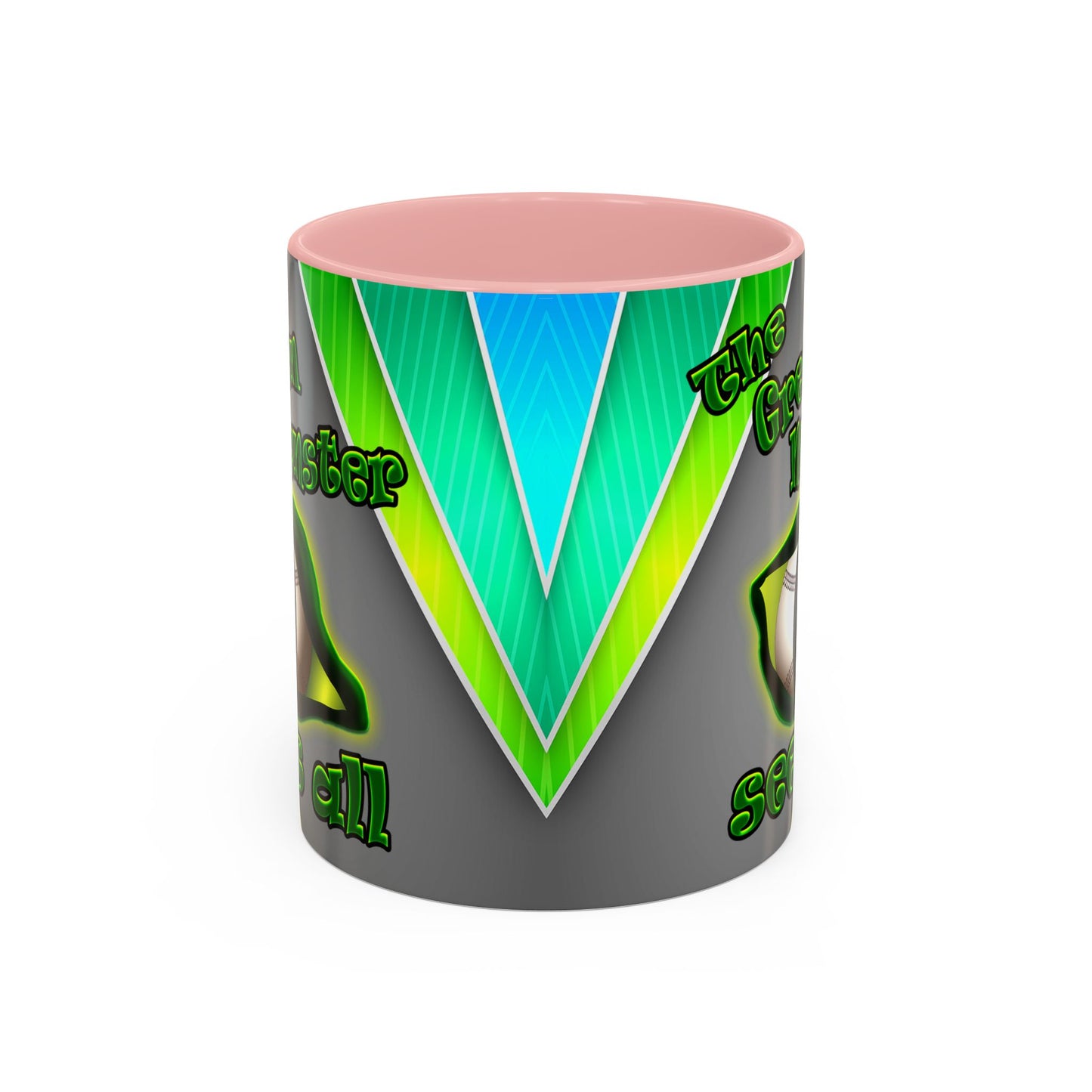 green monster - Accent Mug (rainbow split)