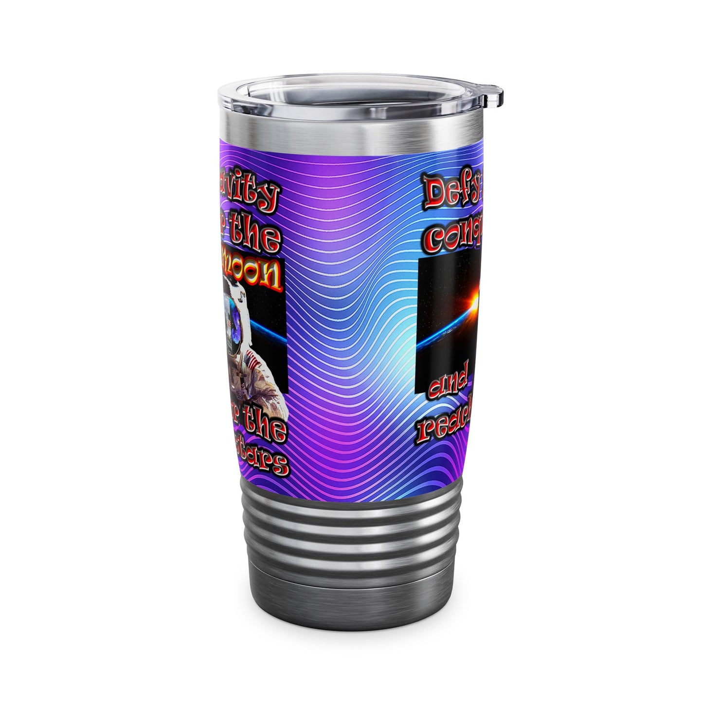 defy conquer reach - Ringneck Tumbler, 20oz (purple wave)