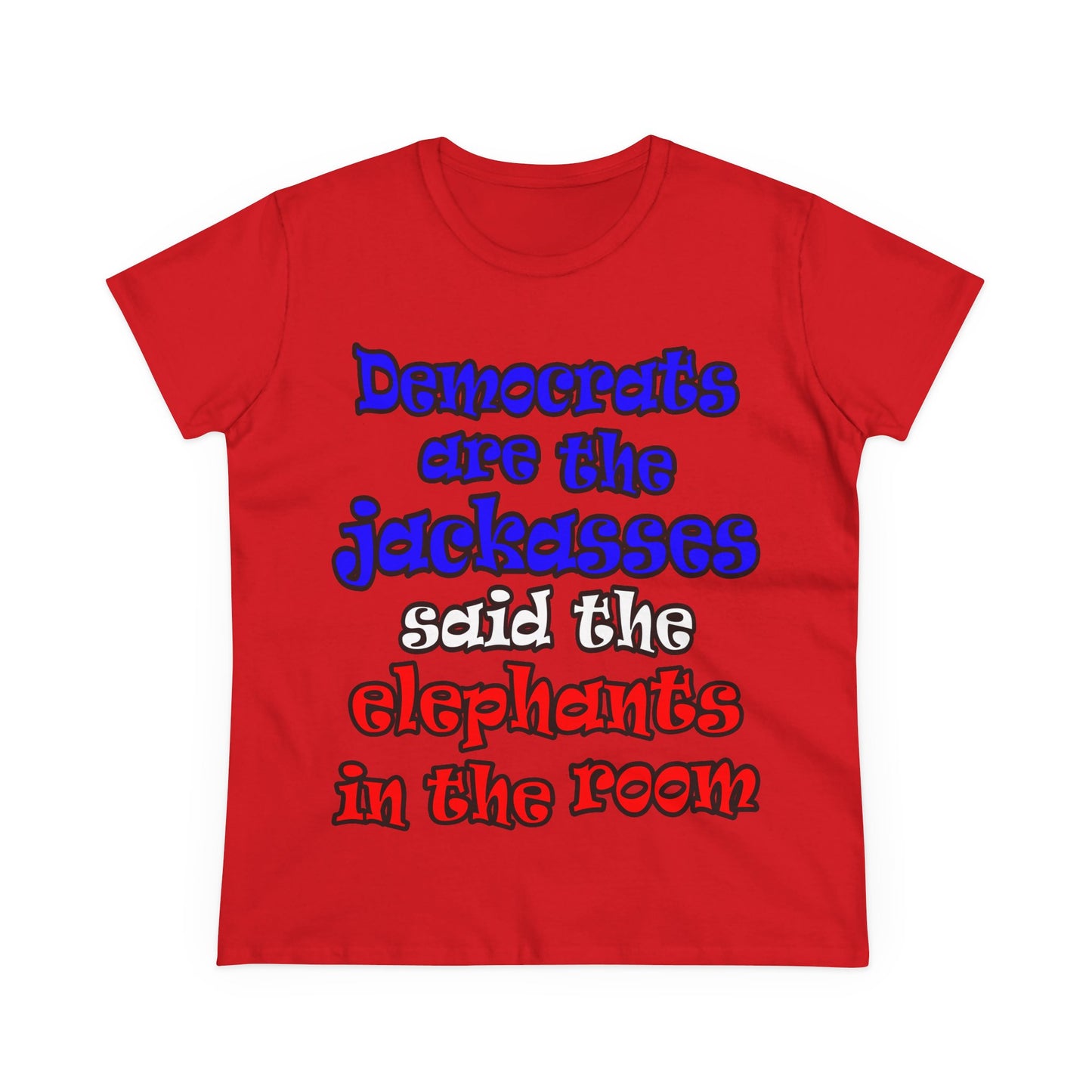 donkeys and elephants - Women's Midweight Cotton Tee