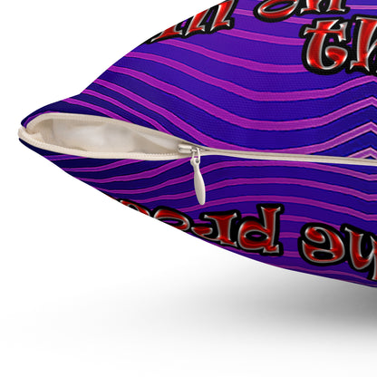 schrodinger's cat - Spun Polyester Square Pillow - (purple wave)