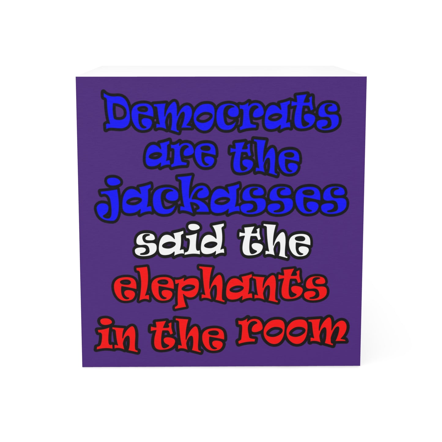 donkeys and elephants - note cube (purple)