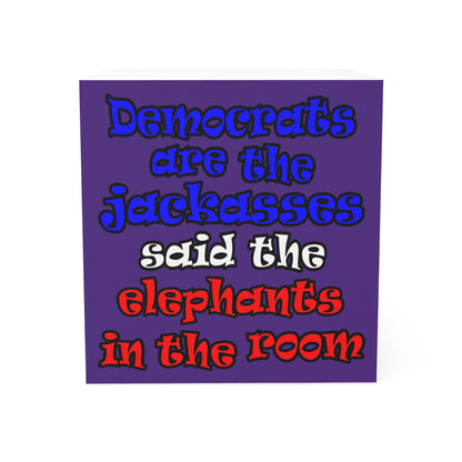 donkeys and elephants - note cube (purple)