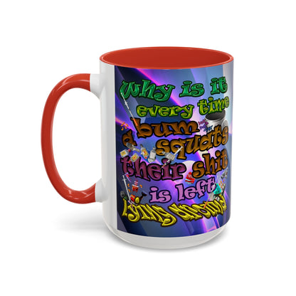 the bum's shit - Accent Mug (grey-pink wave)