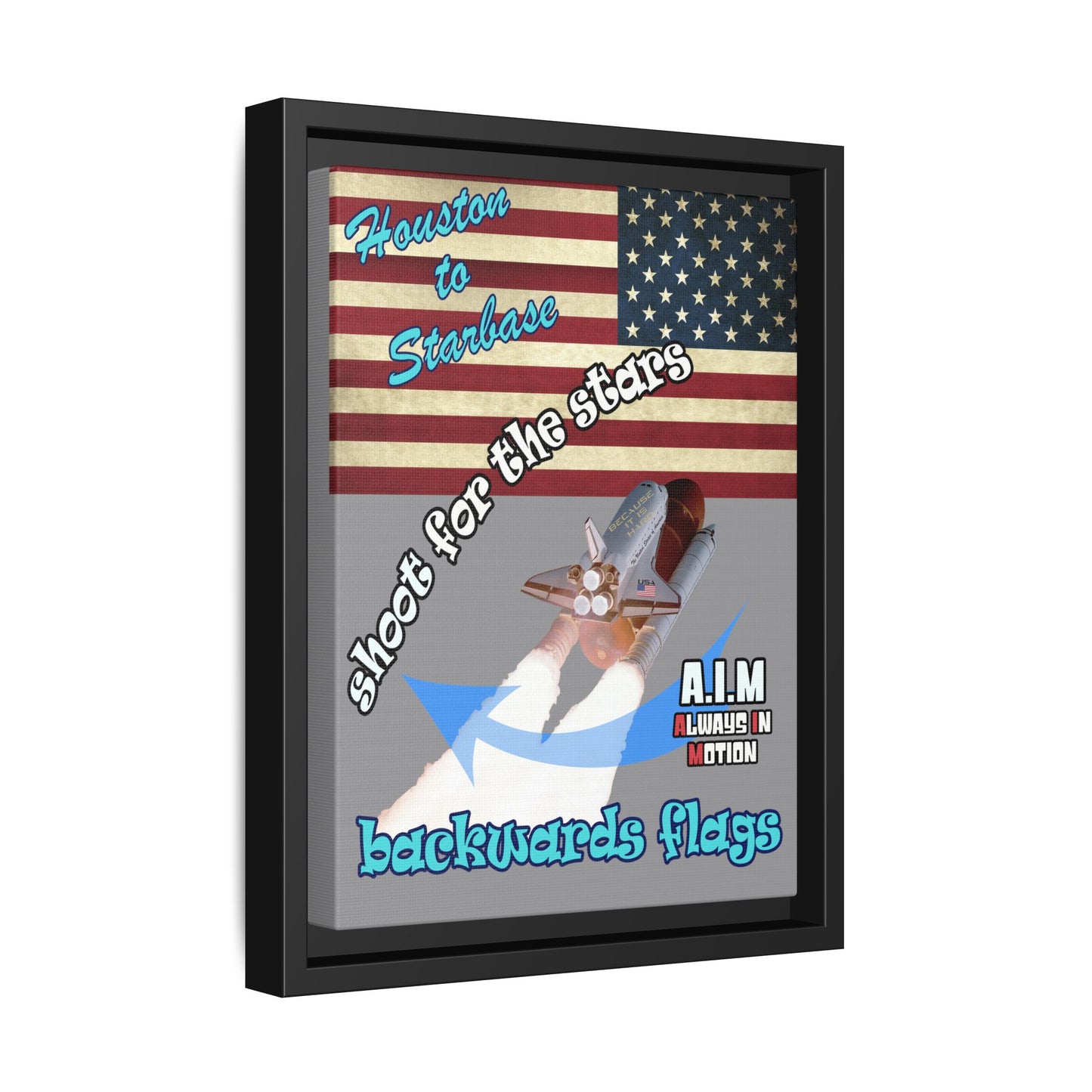 shoot for the stars - framed canvas art (grey)