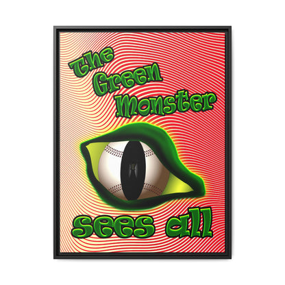green monster - framed canvas art (yellow-orange wave)