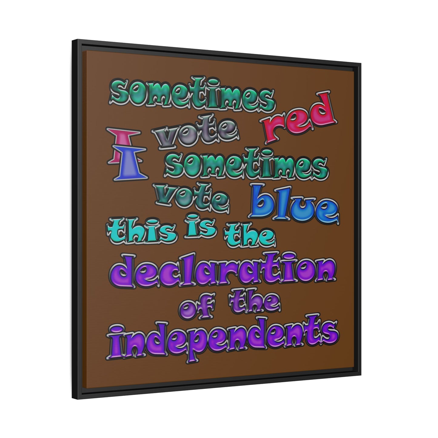 declaration of the independents - framed canvas art (brown)