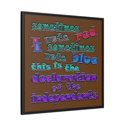 declaration of the independents - framed canvas art (brown)