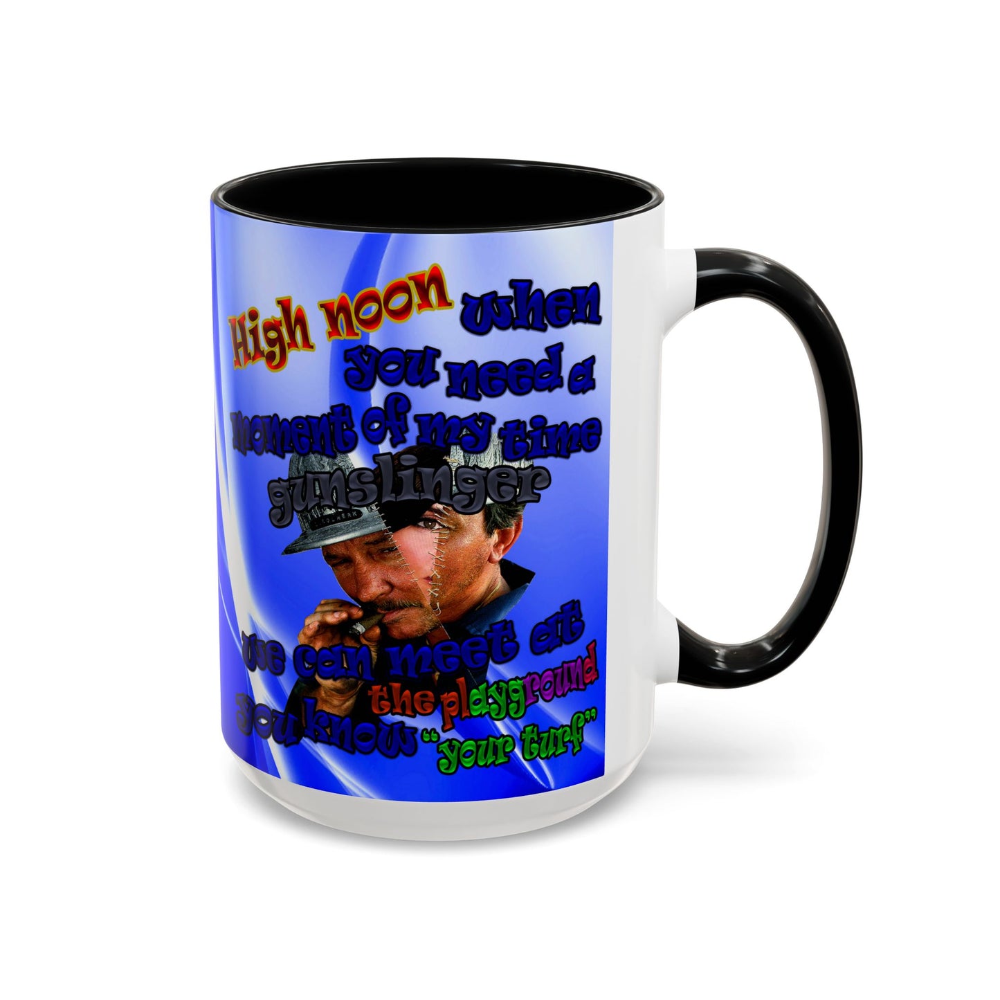 high noon - Accent Mug (blue-white wave)