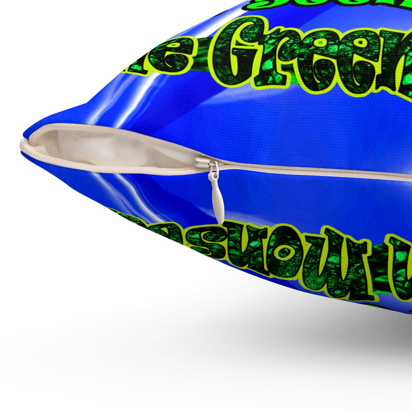 christmas spirits of boston - Spun Polyester Square Pillow - (blue-white wave)