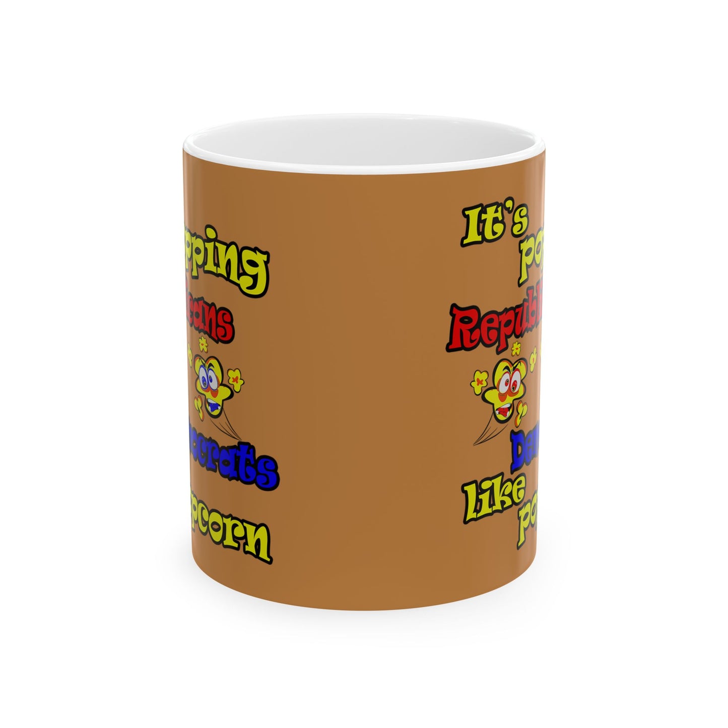 popping like popcorn - White Mug (light brown)