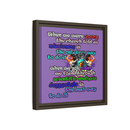 doggystyle - framed canvas art (light purple)