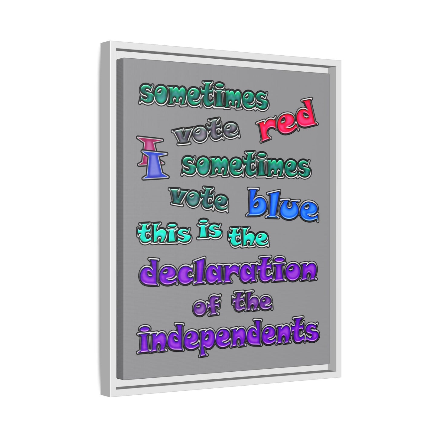 declaration of the independents - framed canvas art (grey)