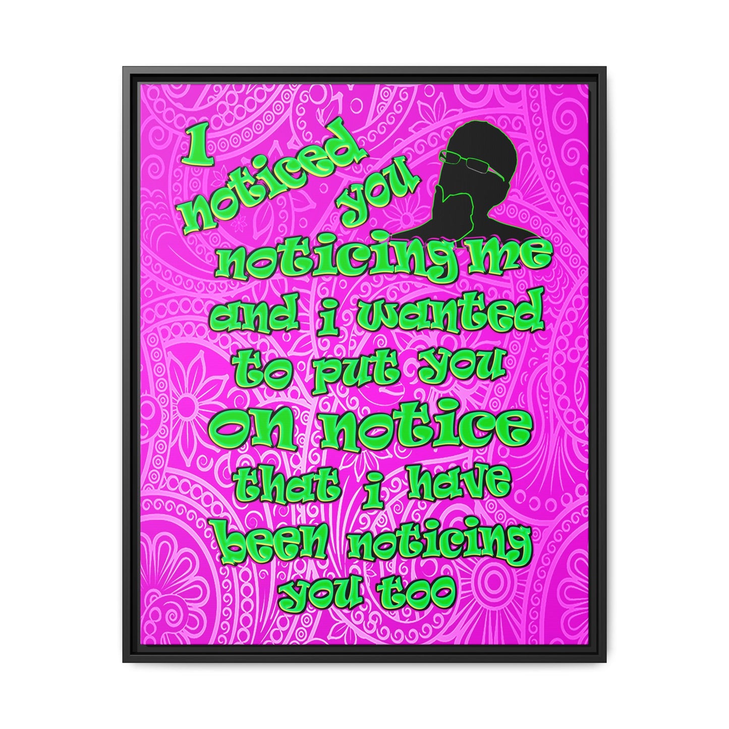 noticed you noticing - framed canvas art (pink swirl)
