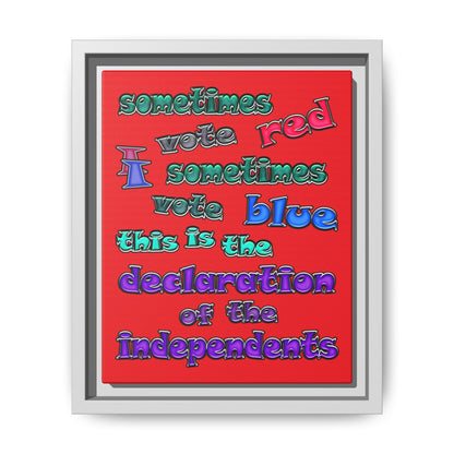 declaration of the independents - framed canvas art (red)