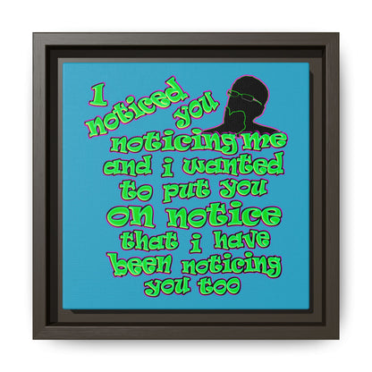 noticed you noticing - framed canvas art (turquoise)