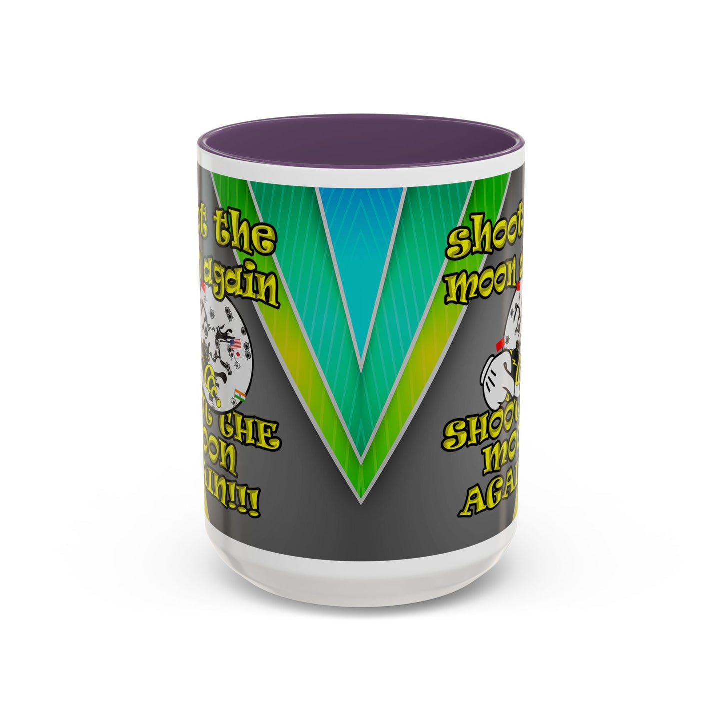 shoot the moon again - Accent Mug (rainbow split)