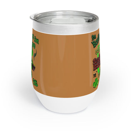 celtics logo - Chill Wine Tumbler (light brown)