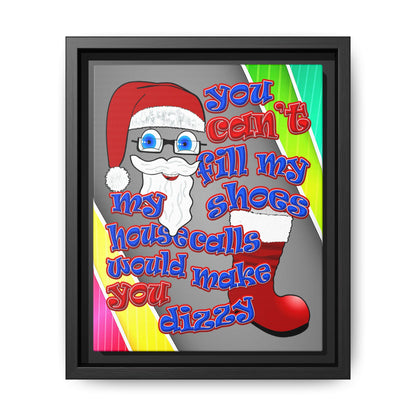 santa's shoes - framed canvas art (rainbow split)