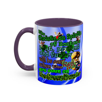 christmas spirits of boston - Accent Mug (blue-white wave)