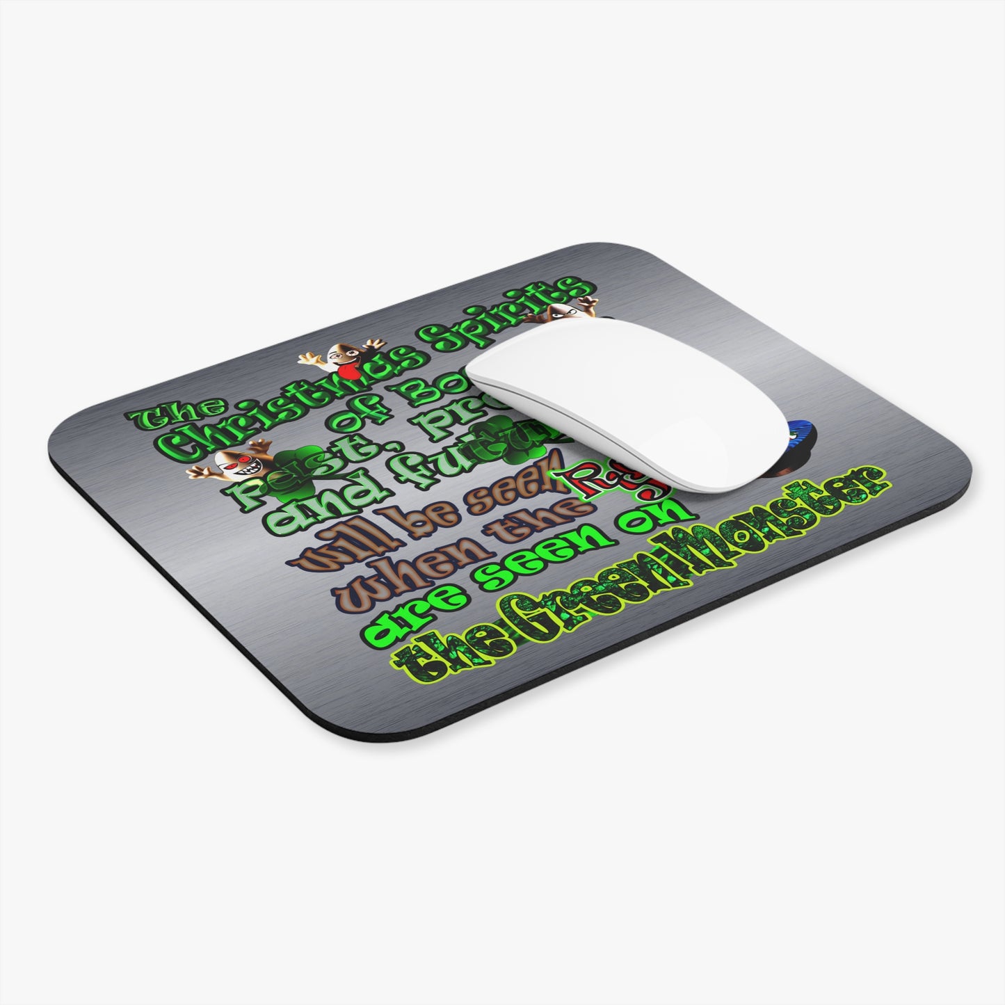 christmas spirits of boston - Mouse Pad (Rectangle) (brushed nickel)