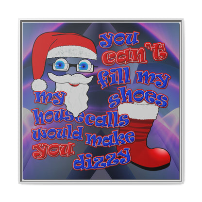santa's shoes - framed canvas art (grey-pink wave)