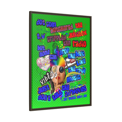 drop the beat - framed canvas art (logo green)