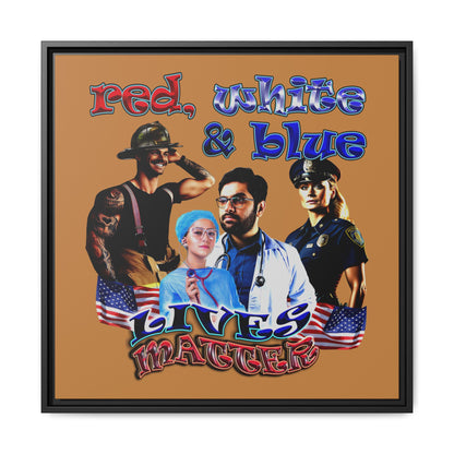 rw&b lives matter - framed canvas art (light brown)