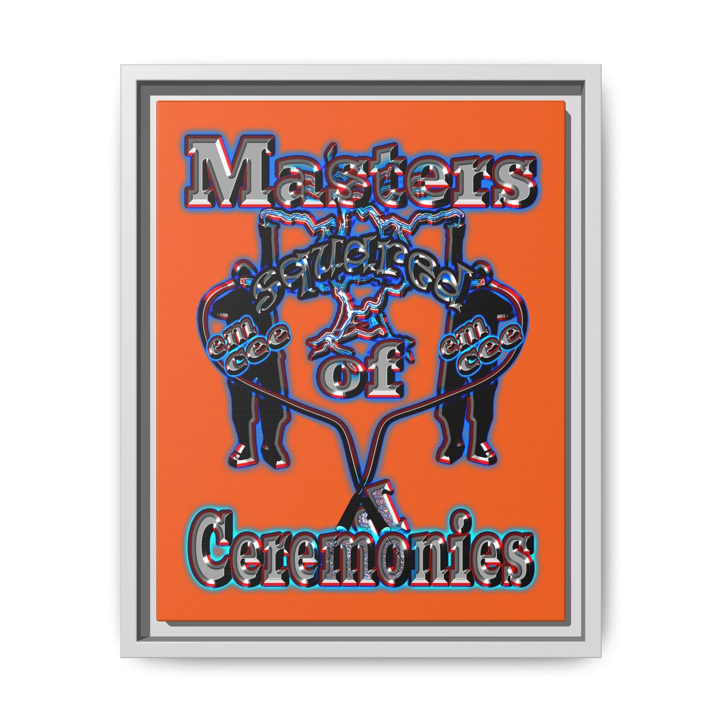 em cee squared - framed canvas art (orange)