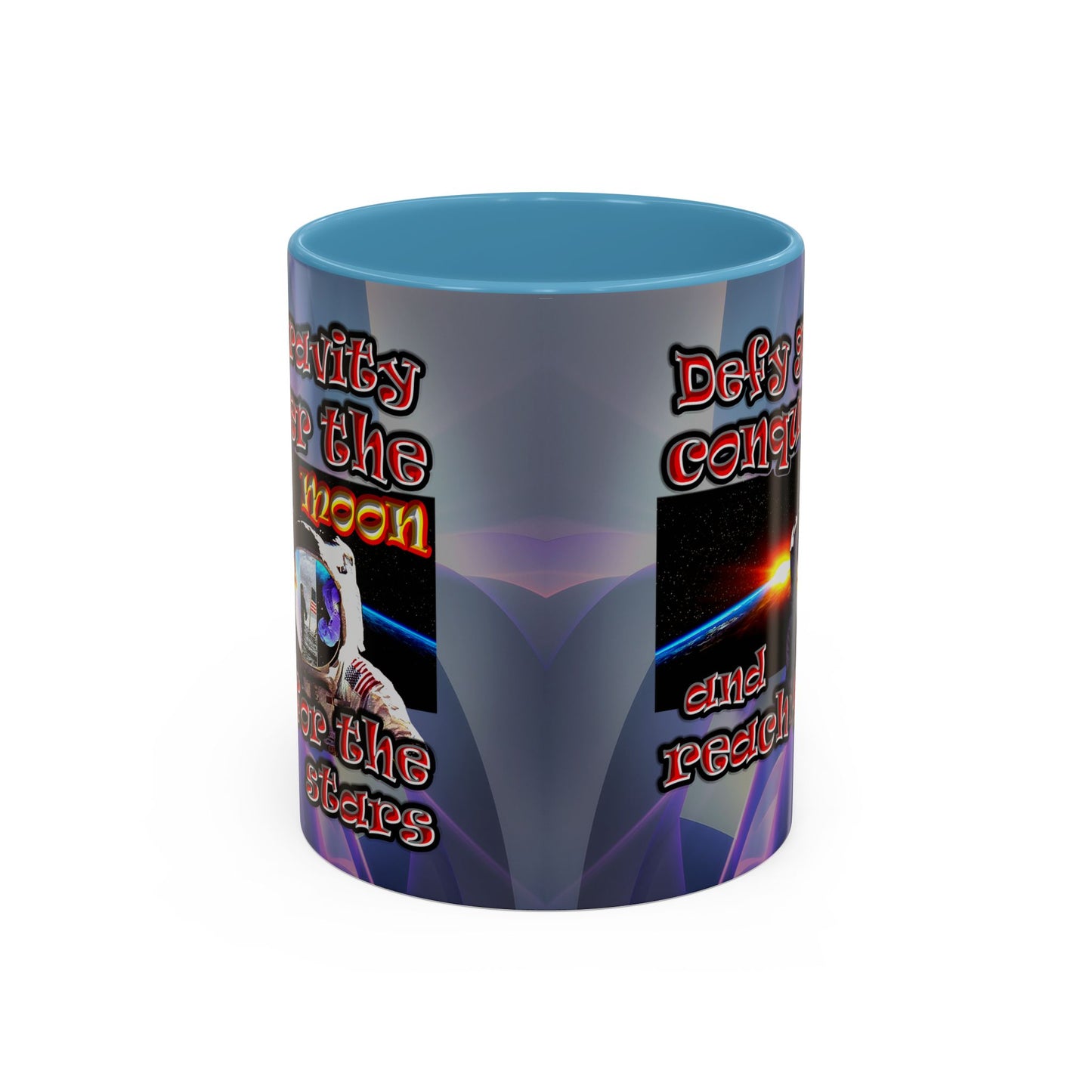 defy conquer reach - Accent Mug (grey-pink wave)