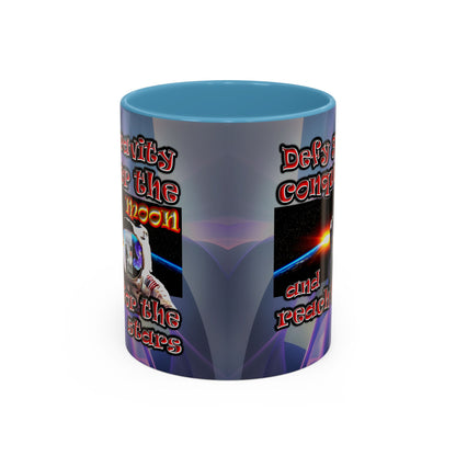 defy conquer reach - Accent Mug (grey-pink wave)
