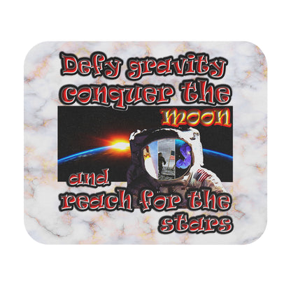 defy conquer reach - Mouse Pad (Rectangle) (white marble)