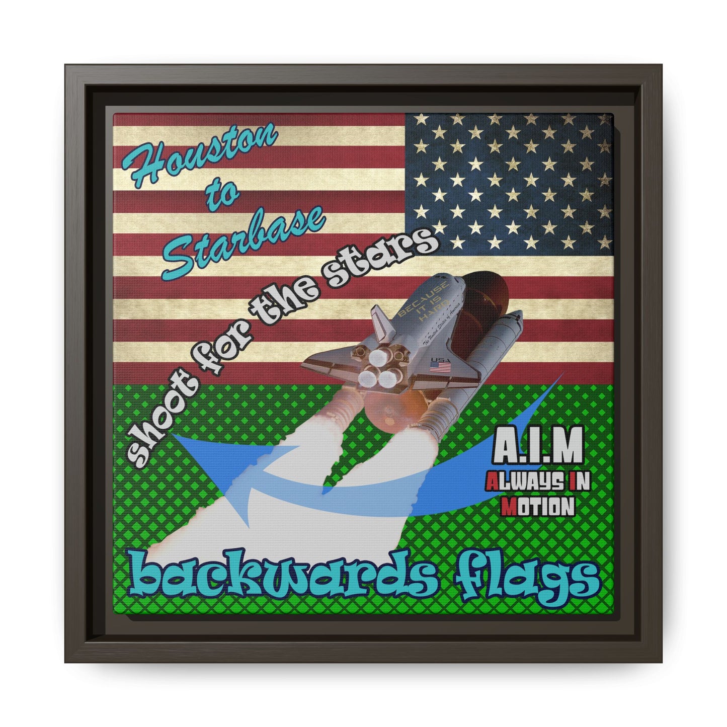 shoot for the stars - framed canvas art (logo green)