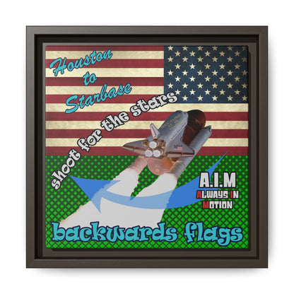shoot for the stars - framed canvas art (logo green)