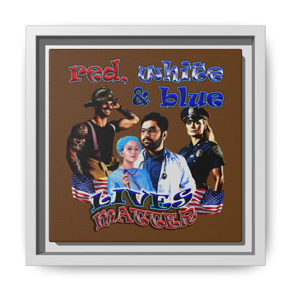rw&b lives matter - framed canvas art (brown)