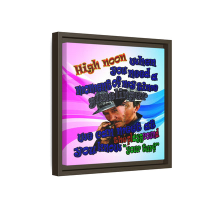 high noon - framed canvas art (light blue-pink wave)