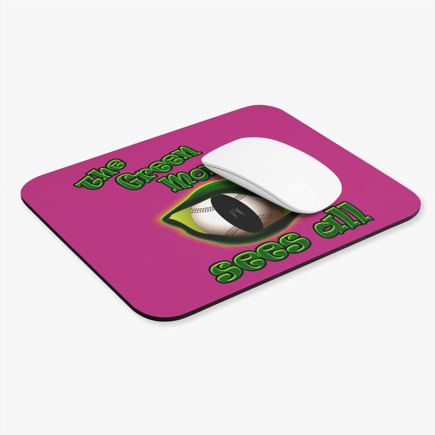 green monster - Mouse Pad (Rectangle) (pink)