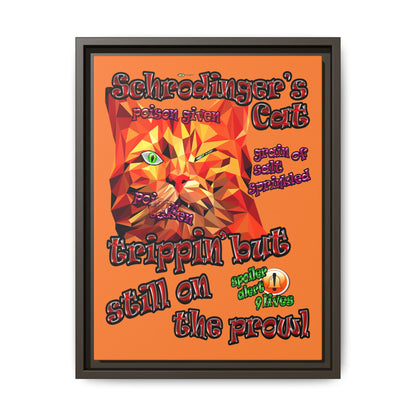 schrodinger's cat - framed canvas art (crusta)