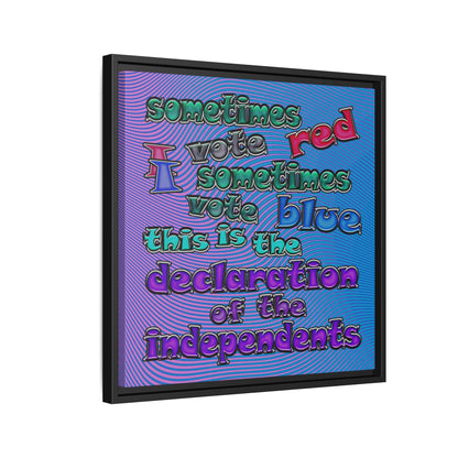 declaration of the independents - framed canvas art (light blue-purple wave)