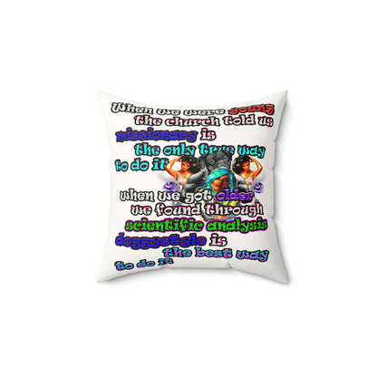 doggystyle - Faux Suede Square Pillow - (white)