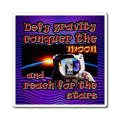 defy conquer reach - Magnets - (purple wave)